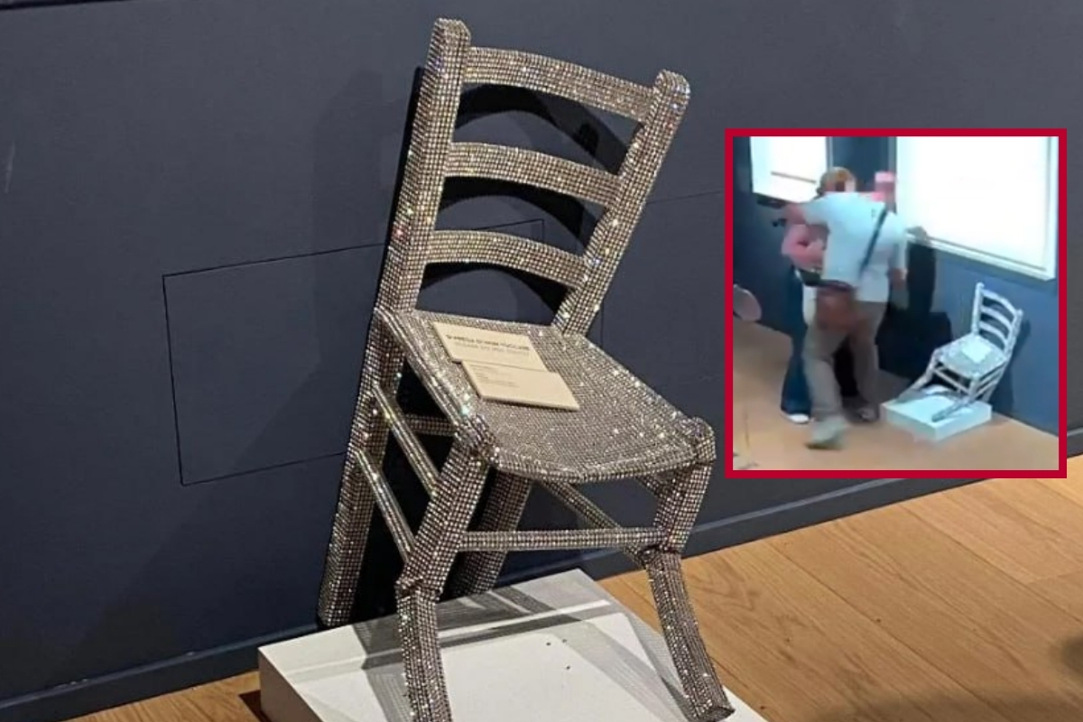 Van Gogh’un Sandalyesi adlı kristal sanat eseri, üzerine oturan turist yüzünden zarar gördü