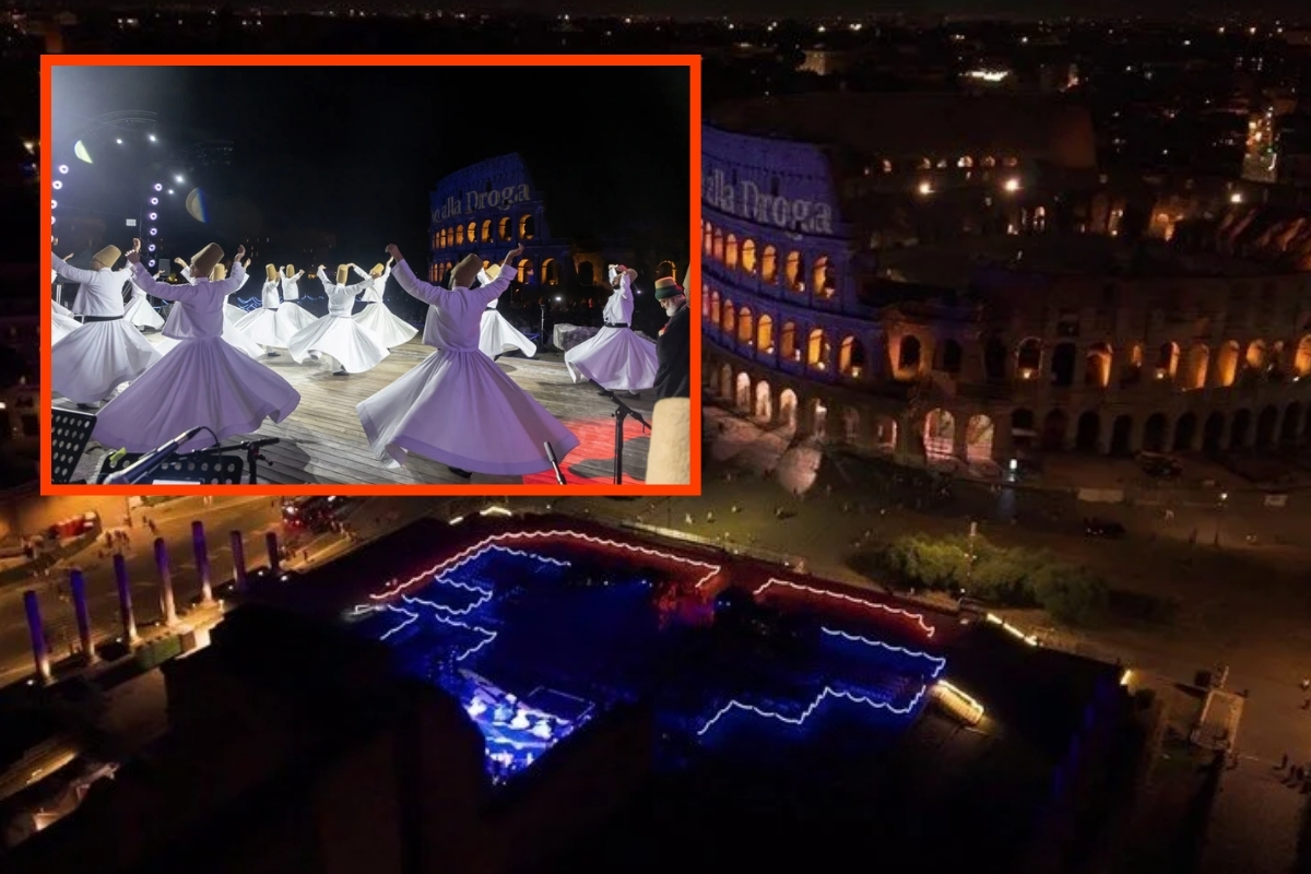 Roma'nın simge yapısı Kolezyum'un önünde Mevlevi Sema Töreni yapıldı