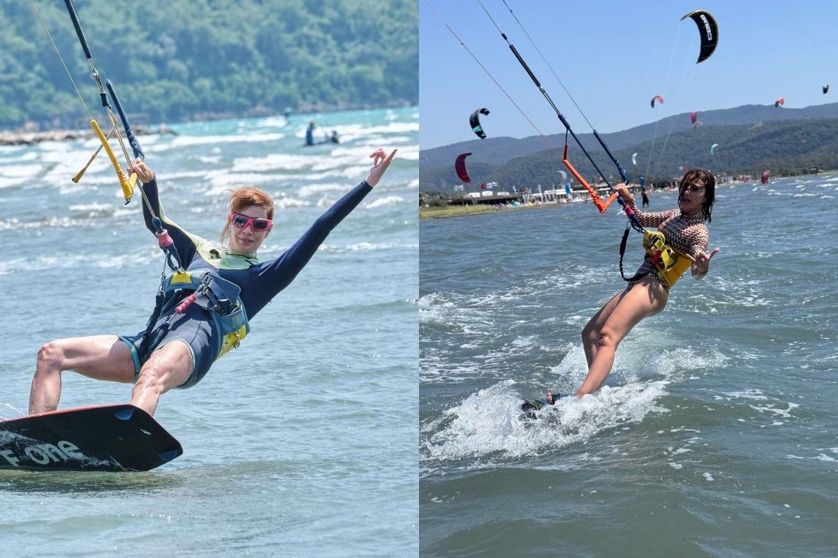 Ayça Varlıer ve Betül Demir'in kitesurf keyfi