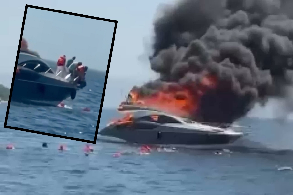Kınalıada'da yanan tekneden böyle kurtuldular