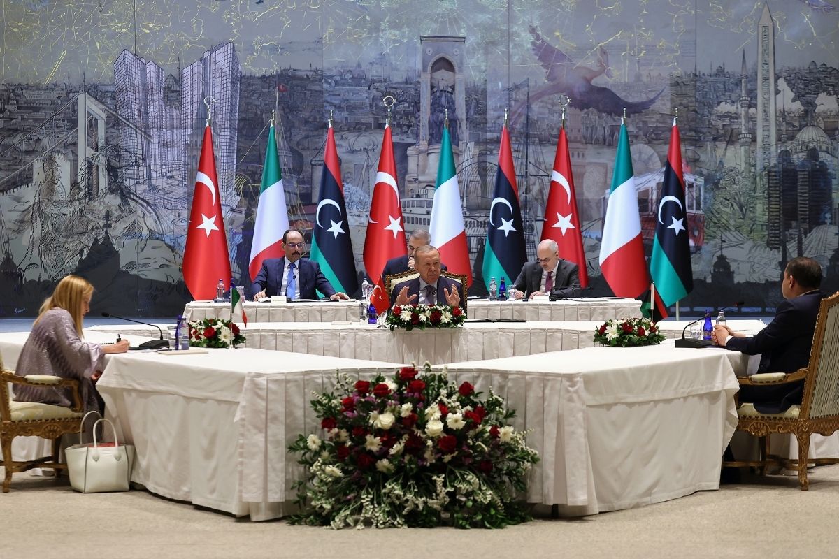 Cumhurbaşkanı Erdoğan, İtalya Başbakanı Meloni ve Libya Başbakanı Dibeybe'yi kabul etti