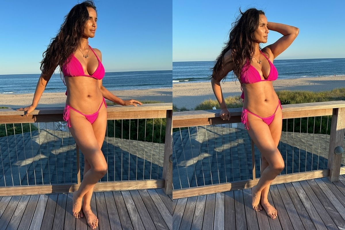 TV yıldızı 54 yaşındaki Padma Lakshmi, Hamptons'ta tatilde