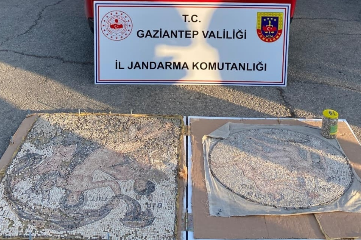 Gaziantep'te tarihi eser niteliğinde iki mozaik ele geçirildi
