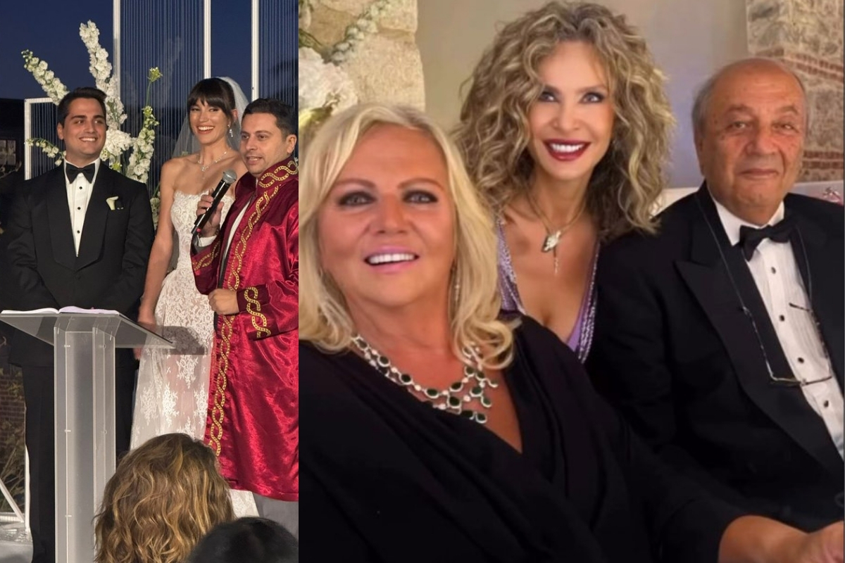 Tuncay Özilhan'ın, torunu Tuncay Tacir'in düğününde smokin şıklığı