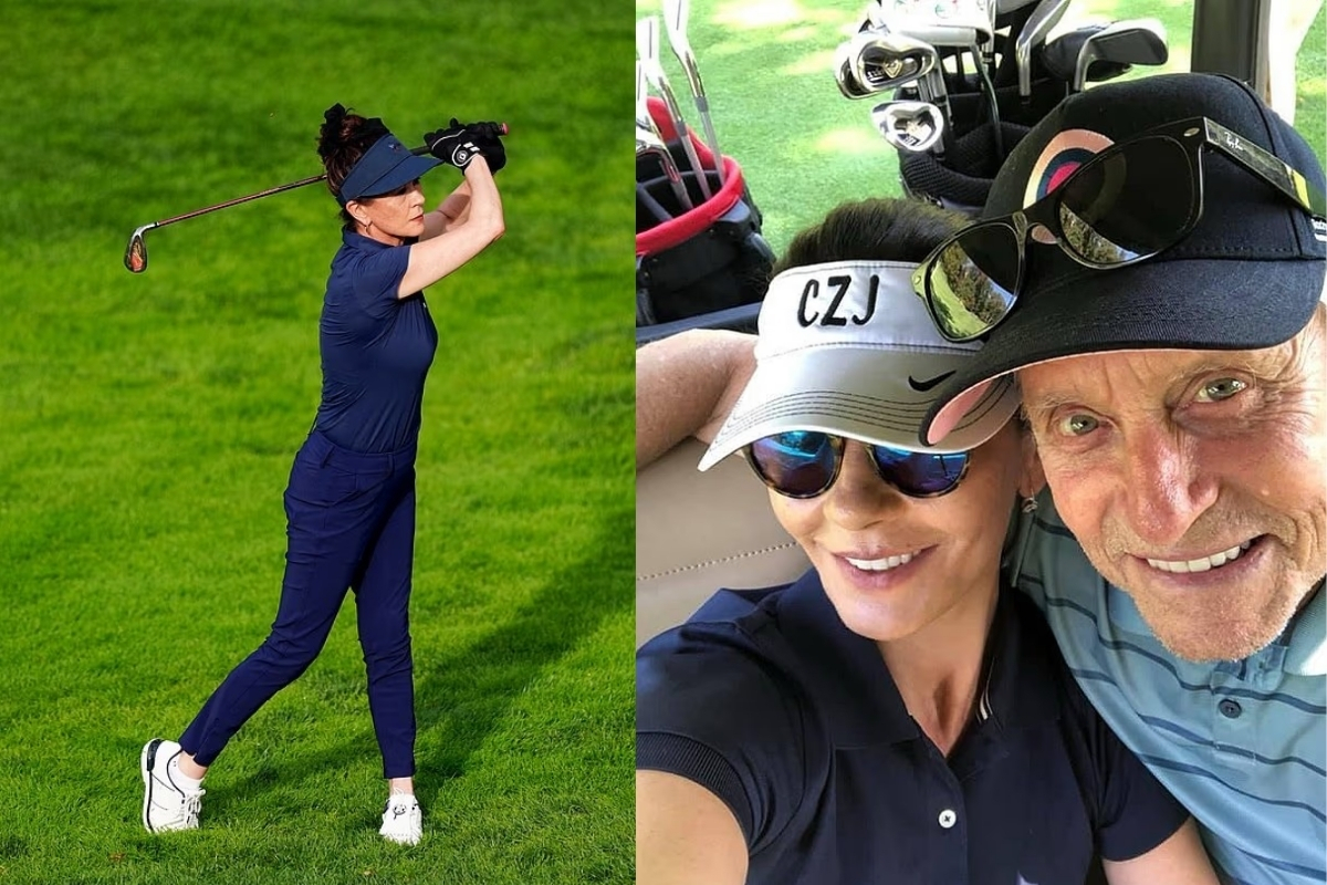 Catherine Zeta-Jones ve Michael Douglas golf sahasında ortak doğum günlerini kutladılar