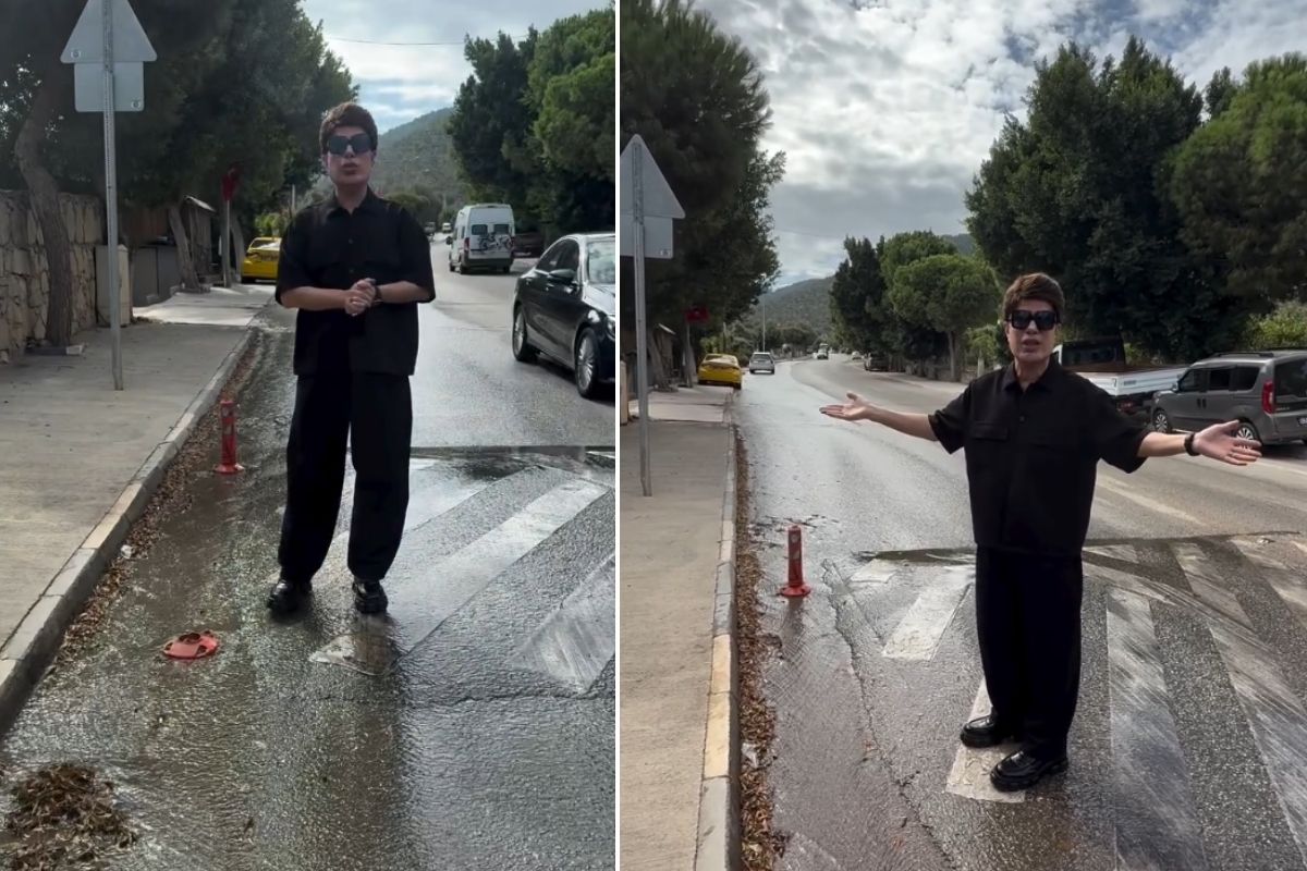 Sanatçı Yılmaz Morgül, Bodrum'daki su sorununa tepki gösterdi, patlayan su borusunun başında video çekti