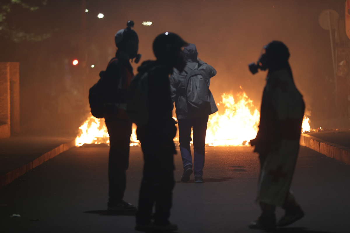 Gürcistan'daki protestoda çıkan arbedede 21 polis ve 6 gösterici yaralandı