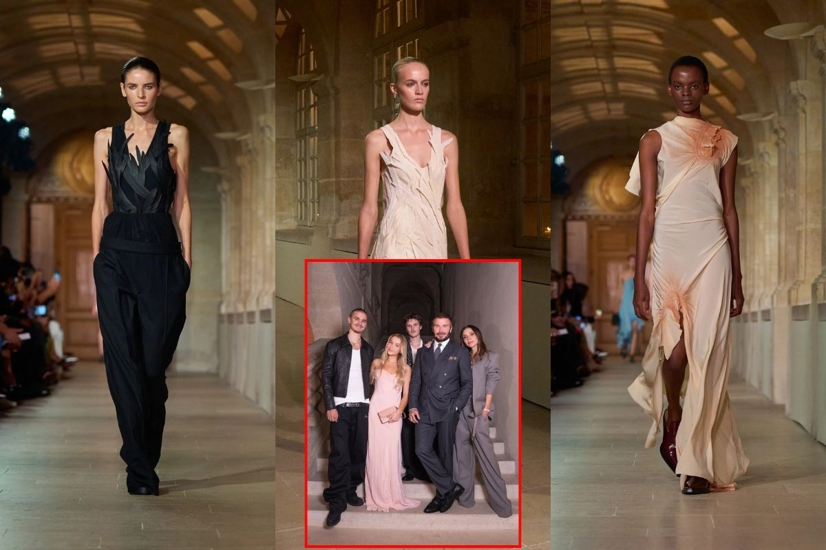 Victoria Beckham'ın Paris'teki moda gösterisine ailesi de eşlik etti