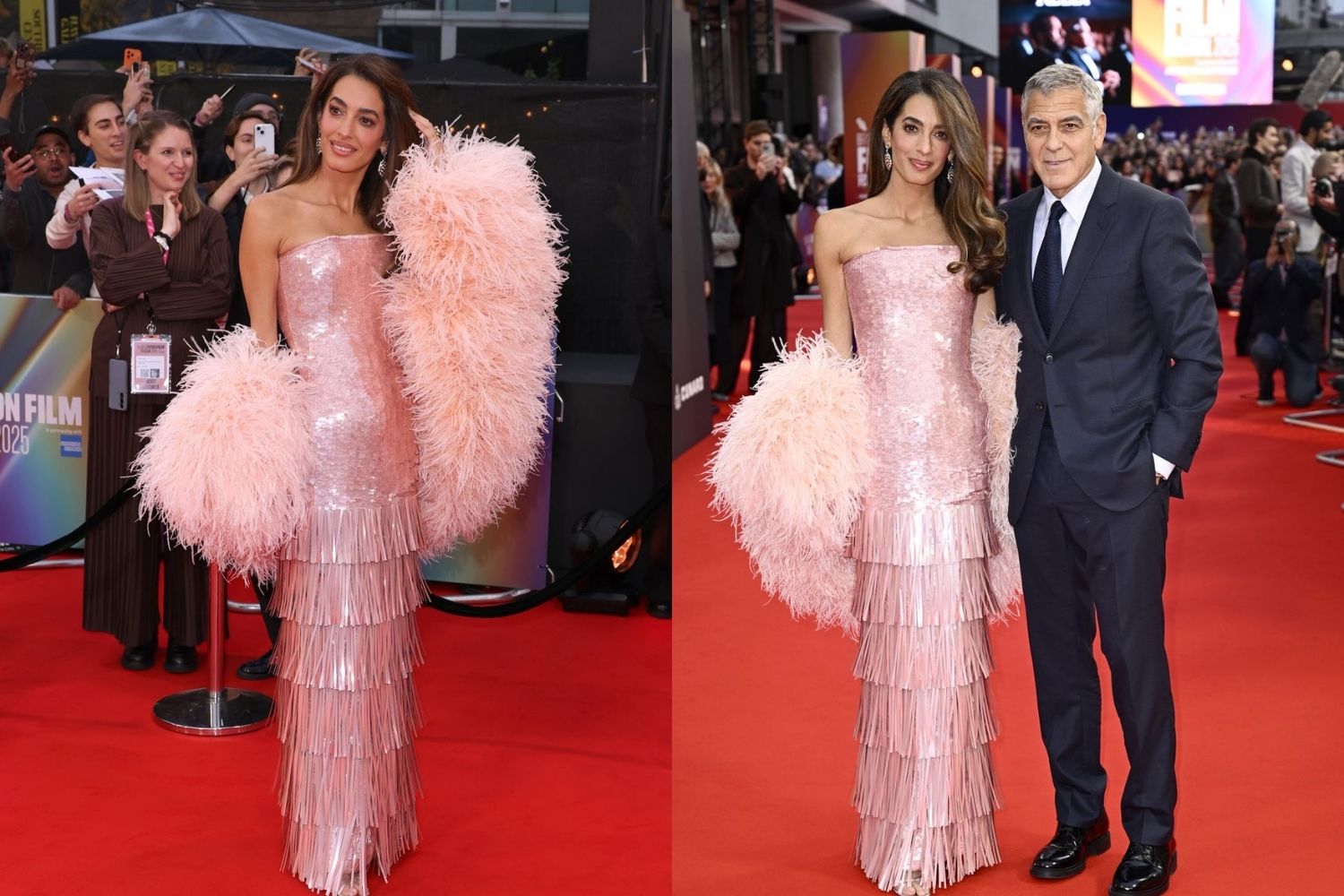 Amal ve George Clooney, Londra'da Jay Kelly galası için kırmızı halıya şık bir dönüş yaptı