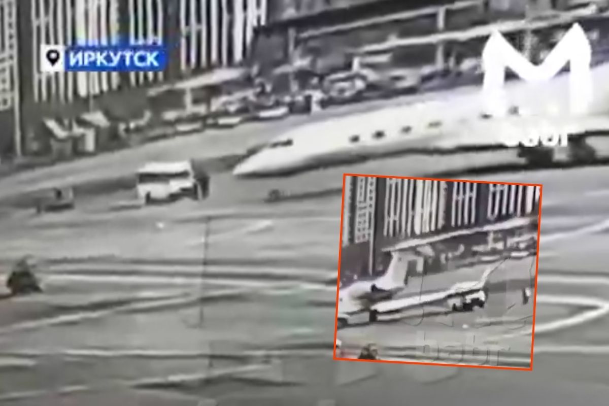 Zafer Air'e ait özel jet, Rusya'da havalanmak için pist başına ilerlerken bir minibüse çarptı