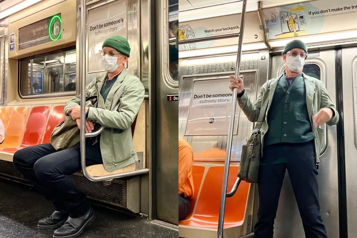 Hollywood yıldızı Tom Hanks, New York metrosunda görüldü