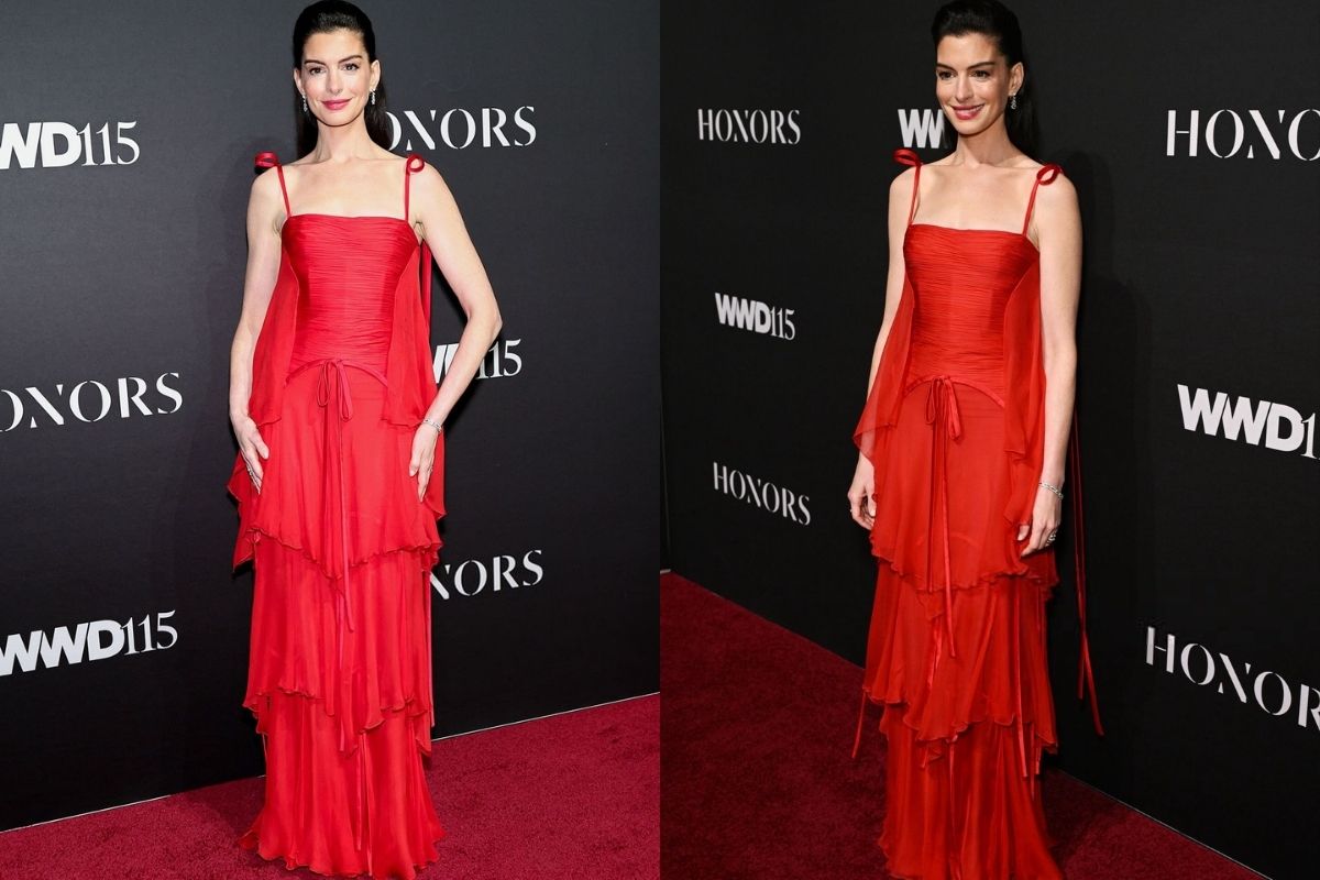 Anne Hathaway Valentino kreasyonu elbisesi ile ödül gecesine katıldı