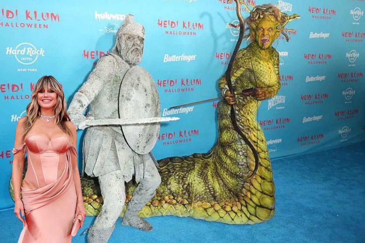 Heidi Klum'un Cadılar Bayramı partisindeki Medusa kostümü dikkat çekti