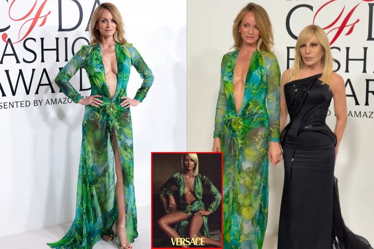 Amber Valletta, Donatella Versace’nin en ikonik tasarımlarından birini canlandırdı