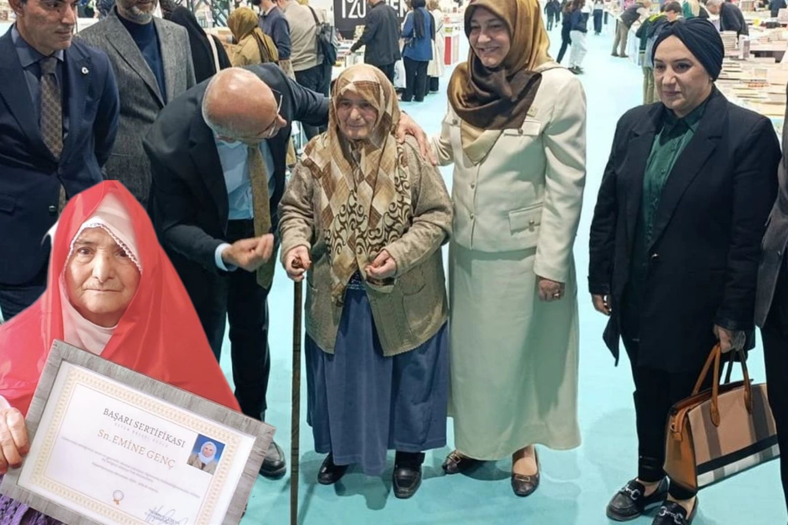 Malatya'da 88 yaşında okuma yazma öğrenen Emine Genç, kitap fuarının onur konuğu oldu