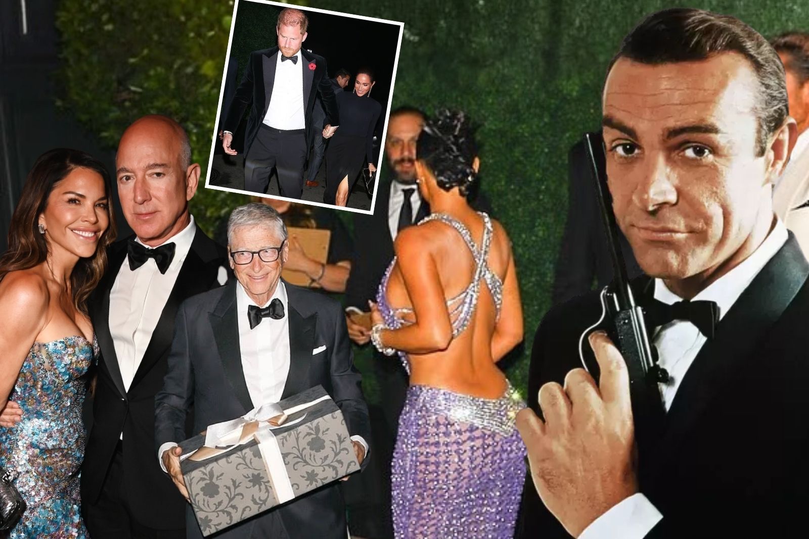 Jeff Bezos ve Lauren Sanchez'in malikanesinde düzenlenen James Bond temalı partiye ünlü isimler akın etti