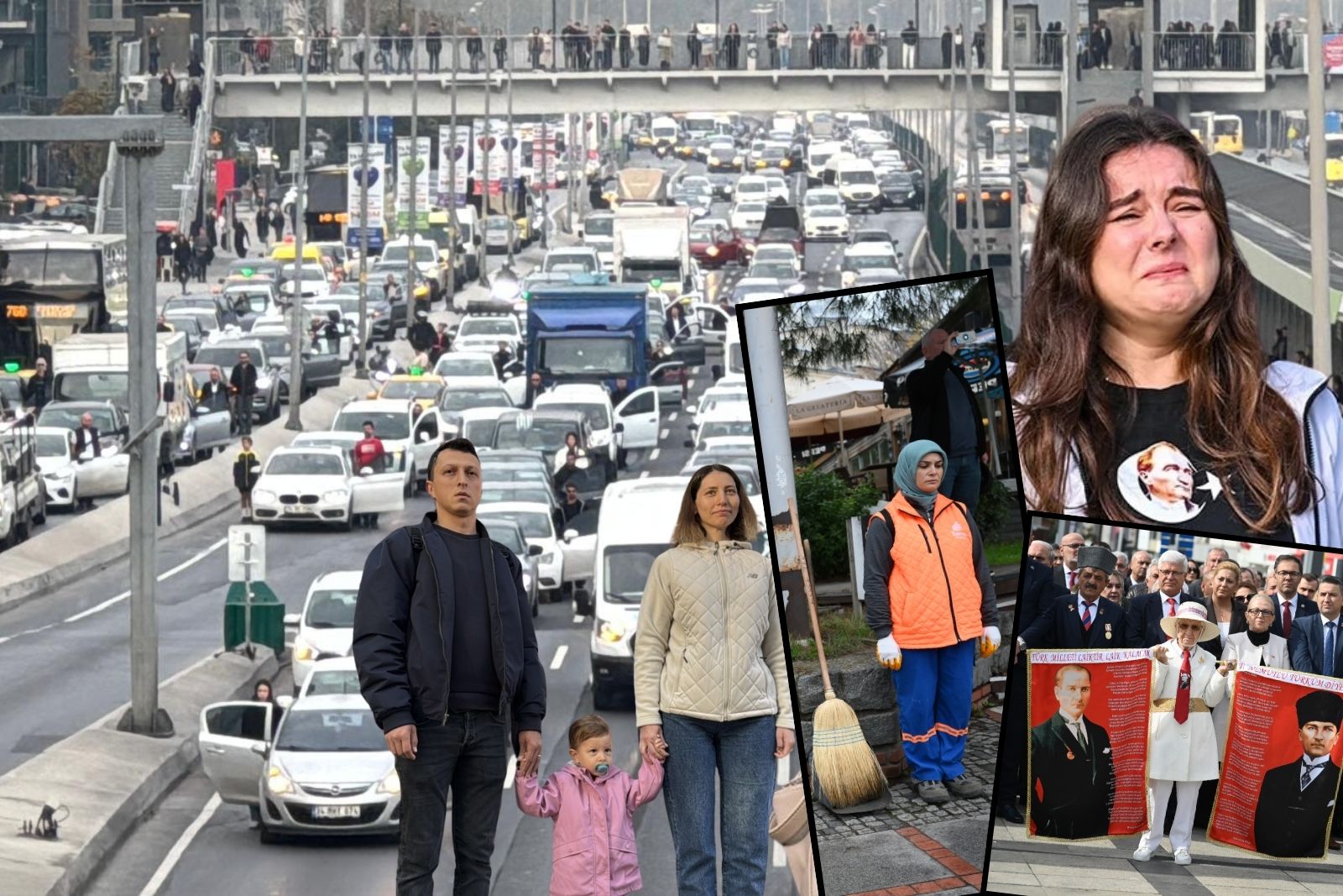 9'u 5 geçe hayat durdu, vatandaşlar gözyaşları içinde Mustafa Kemal Atatürk'ü andı