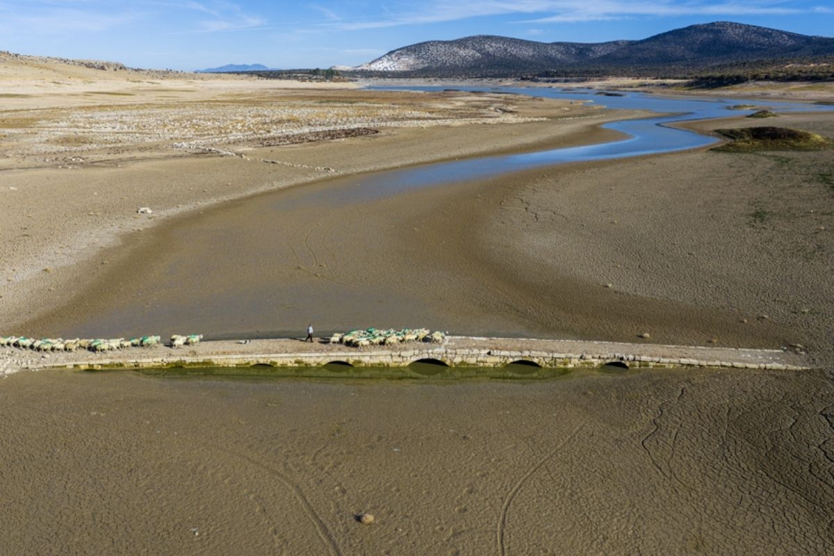 Apa Barajı’nda sular çekilince 600 yıllık Osmanlı köprüsü yeniden gün yüzüne çıktı