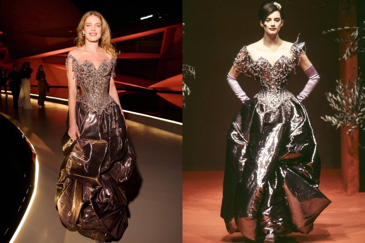 Natalia Vodianova, Christian Lacroix'in 1996 İlkbahar Couture koleksiyonunu yeniden yaşattı