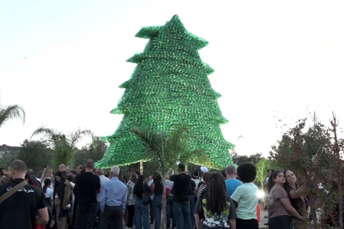Lübnanlı Chaptini, dünyanın en büyük plastik sedir ağacıyla Guinness Rekorlar Kitabı'na girdi