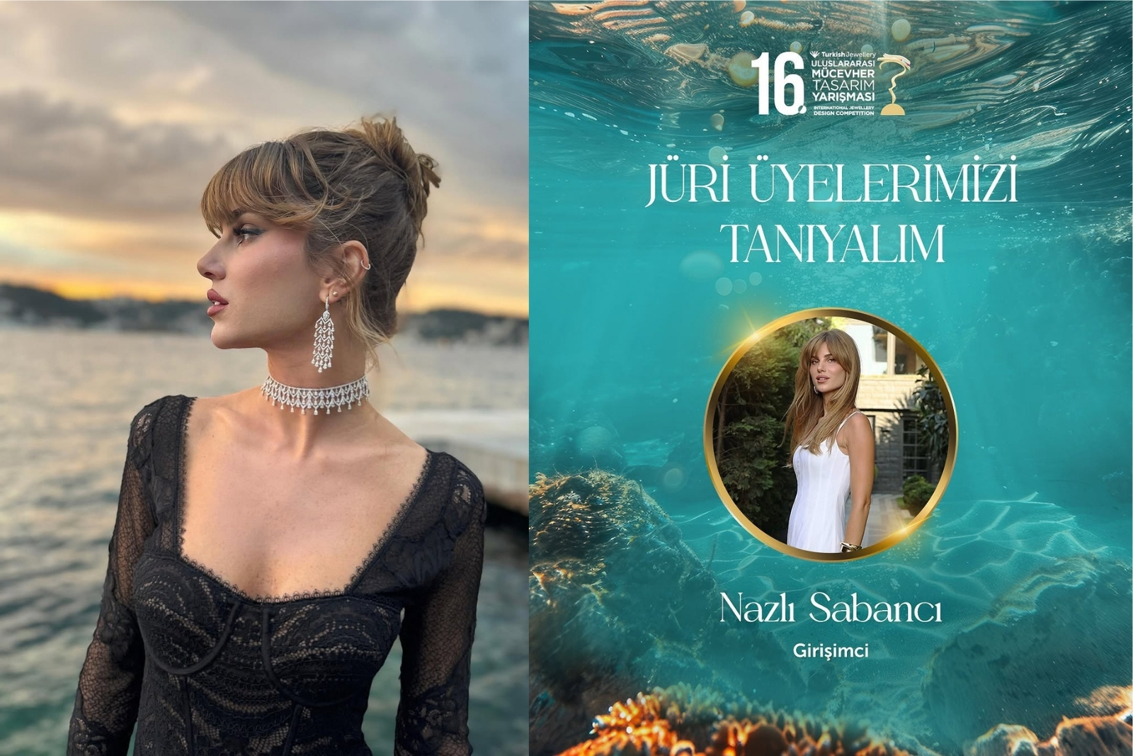 Mücevher markalarıyla işbirliği ile konuşulan Nazlı Sabancı mücevher tasarım yarışmasında jüri üyesi oldu