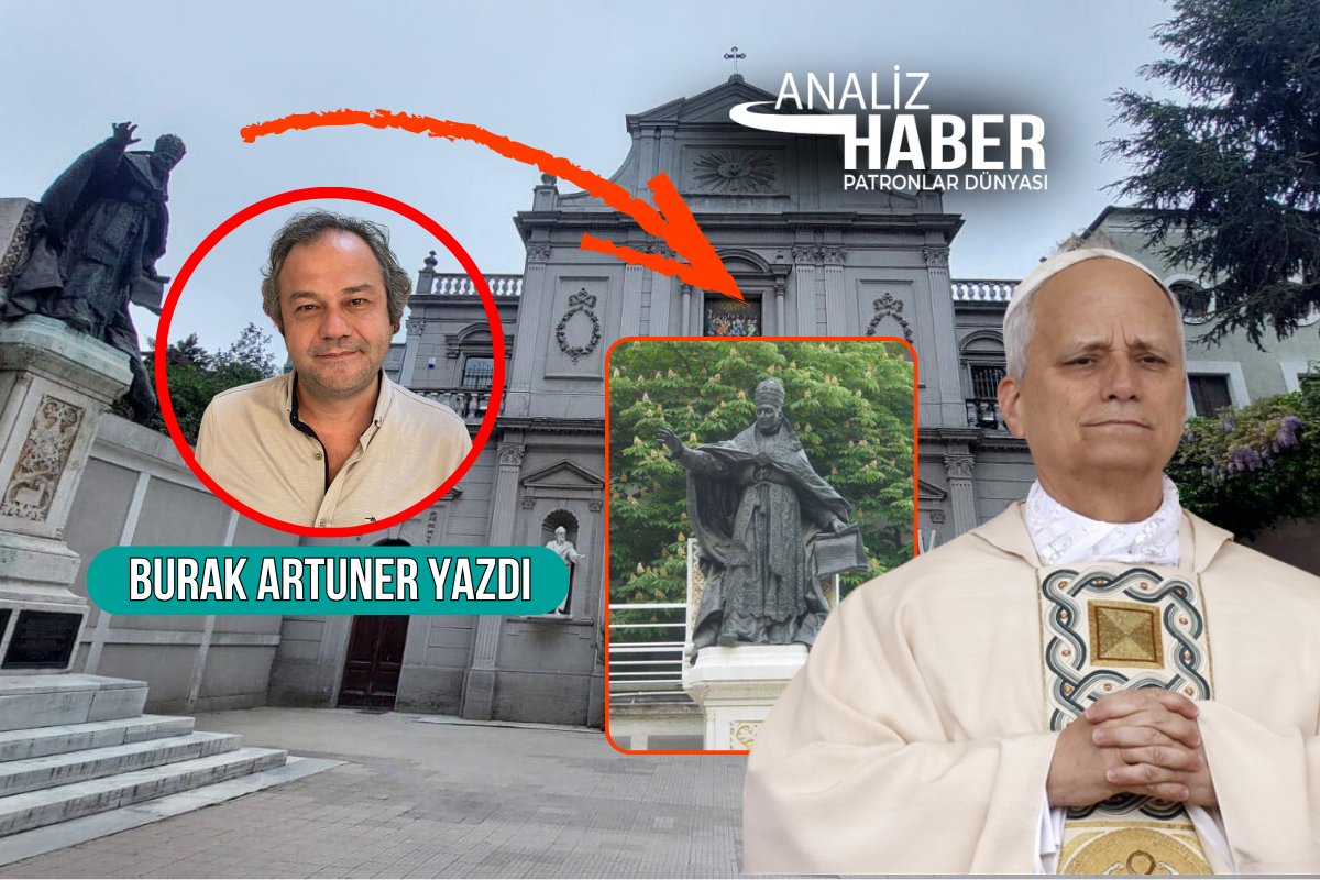 Papa 14'üncü Leo'nun yarın ziyaret edeceği İstanbul Harbiye'deki St Esprit Katedrali'ndeki 1921 tarihli Papa heykelindeki mesaj