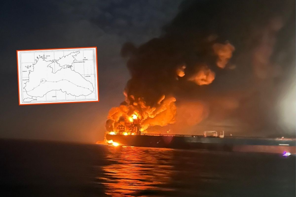 Rusya'ya giden iki petrol tankeri, Türkiye'nin Karadeniz münhasır ekonomik bölgesinde vuruldu