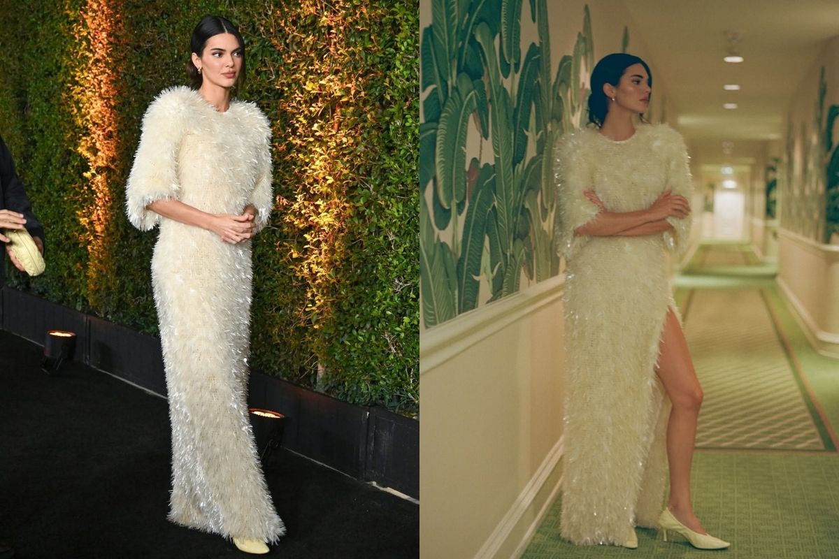 Kendall Jenner, Jenner Bottega Veneta elbisesiyle poz verdi