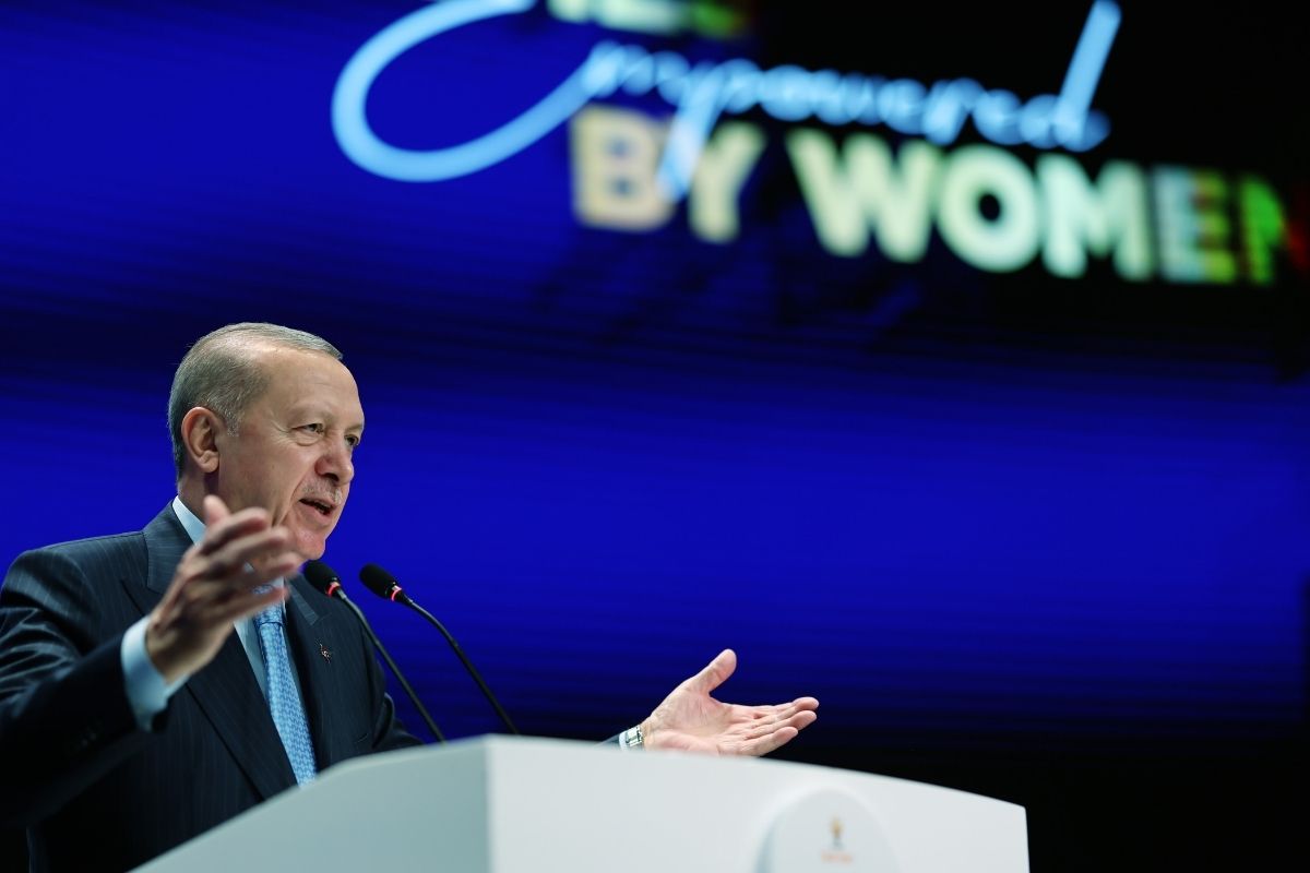 Cumhurbaşkanı Erdoğan, kadınların iş gücüne katılım oranının yüzde 35,7'ye yükseldiğini söyledi