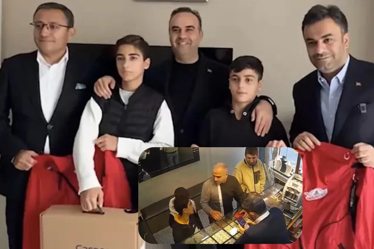 Sanayi ve Teknoloji Bakanı Mehmet Fatih Kacır, altın dolu çantayı sahibine teslim eden çocukları ziyaret etti