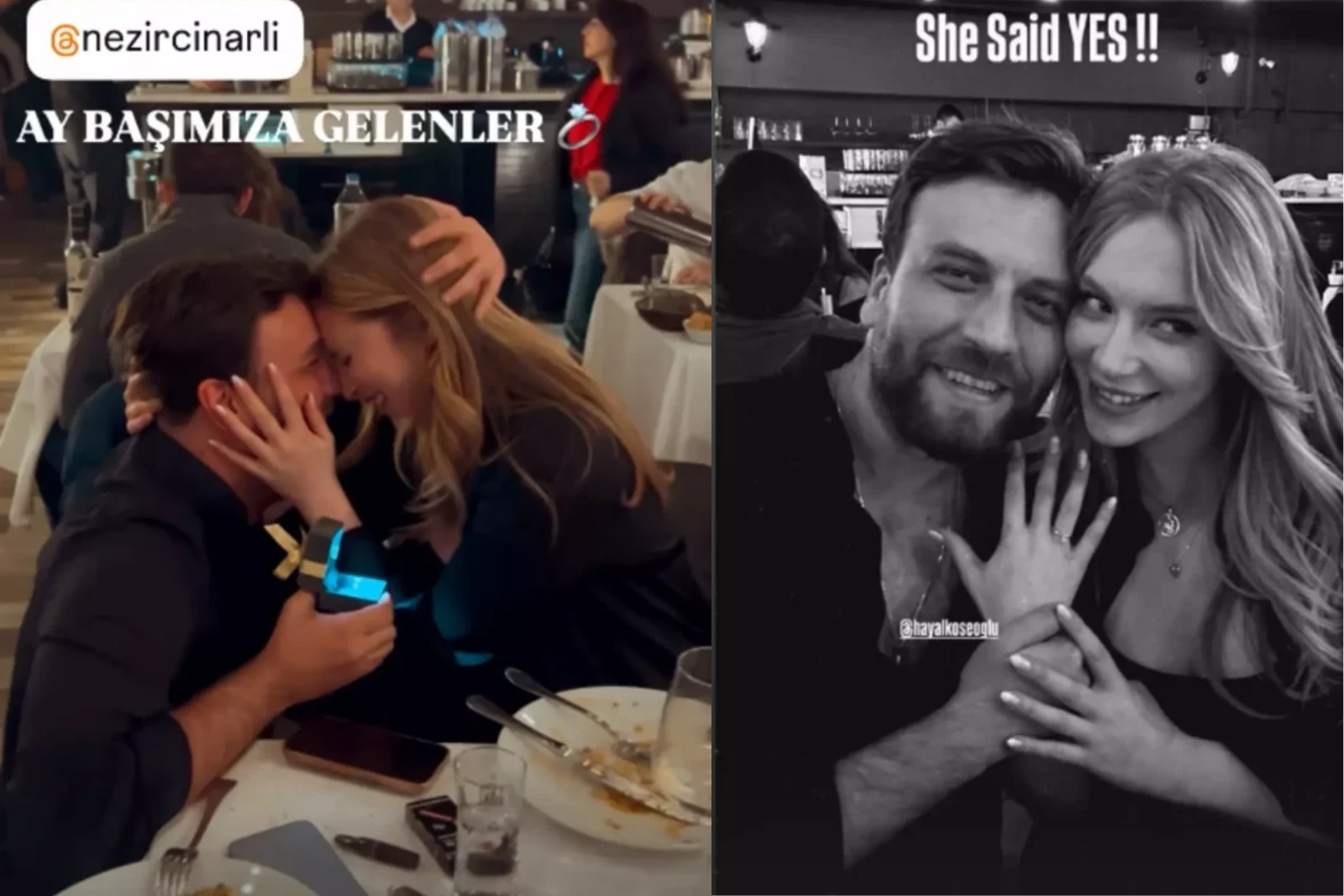 Bahar dizisinin setinden evlilik teklifi çıktı, Hayal Köseoğlu mutluluğa evet dedi