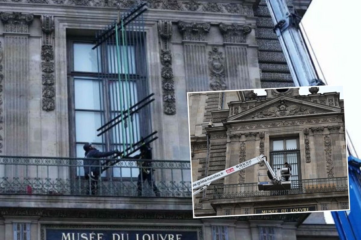 Louvre Müzesi'nde, soyguncuların 88 milyon euroluk mücevherleri çalarken kullandıkları pencereye demir korkuluk yerleştirildi