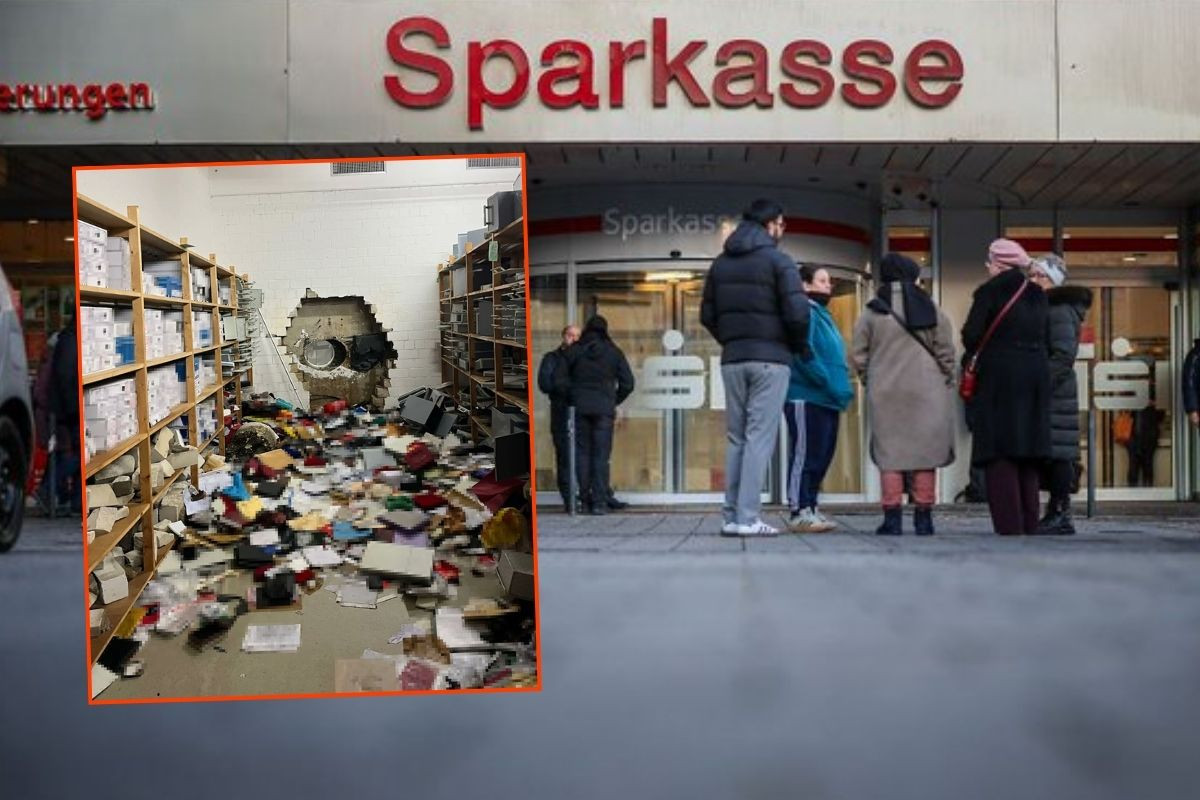 Almanya’da Sparkasse adlı bankanın şubesinin kasa dairesine duvarı matkapla delip giren soyguncular 30 milyon euro çaldı