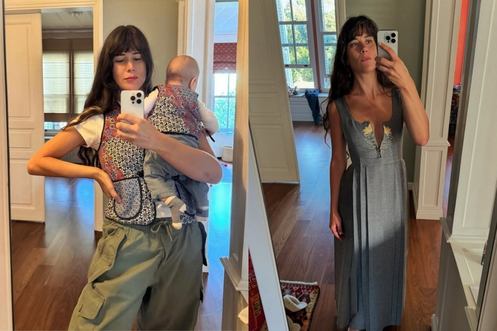 Taze anne Ayşe Boyner'den bebeği Rafael Rumi ile ayna pozu