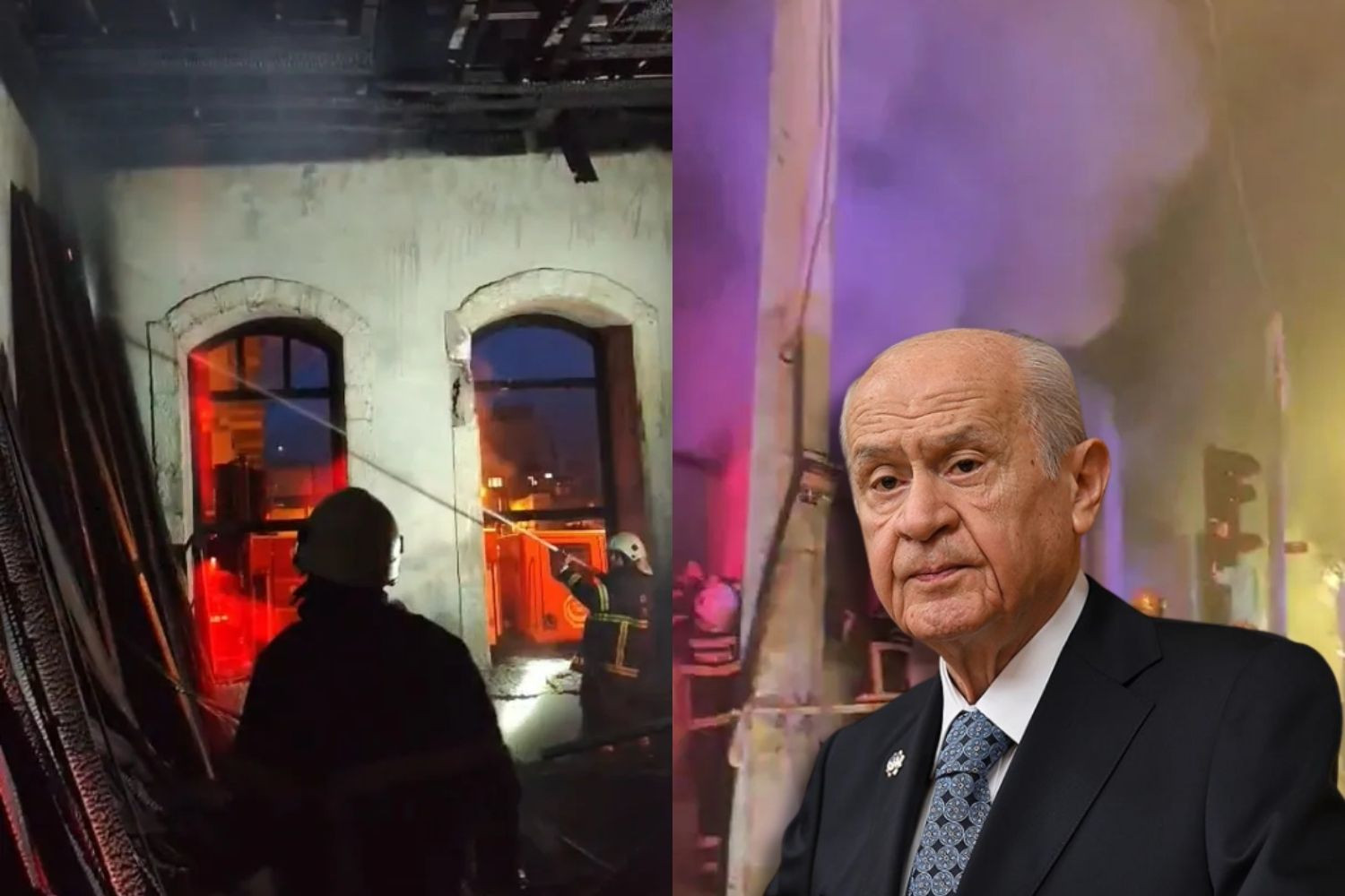 Osmaniye’de MHP lideri Bahçeli'nin eğitim gördüğü tarihi okulda yangın çıktı