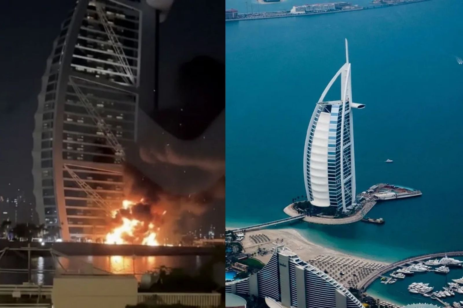 Dubai'nin simge gökdeleni Burj El Arab vuruldu