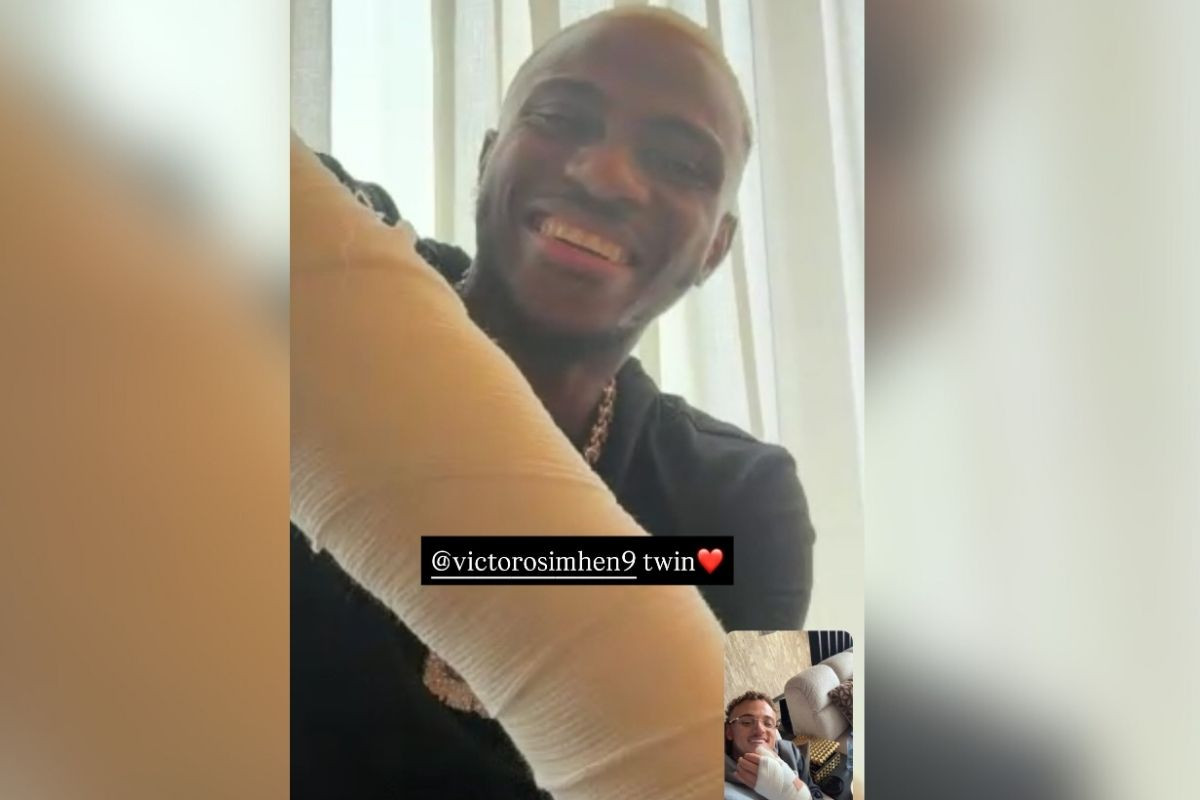 Liverpool maçında sakatlanan Galatasaray'ın yıldızları Osimhen ve Lang, birbirine destek oldu