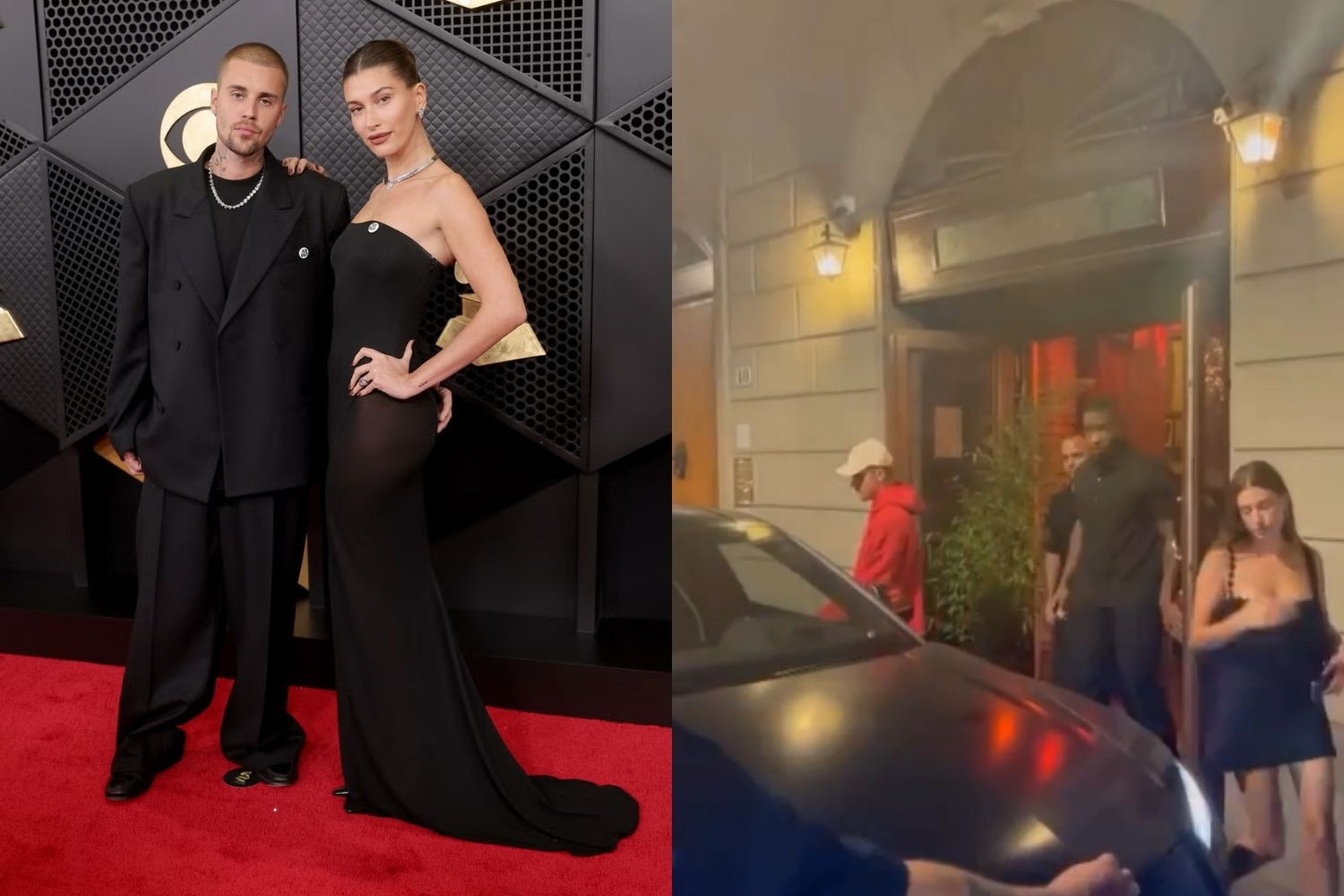 Hailey ve Justin Bieber, İtalya'da bir restorandan çıkarken görüntülendi