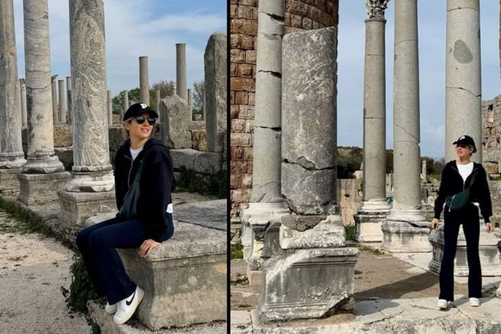 Pınar Sabancı, Antalya'da bulunan Perge Antik Kenti'nin büyüsüne kapıldı