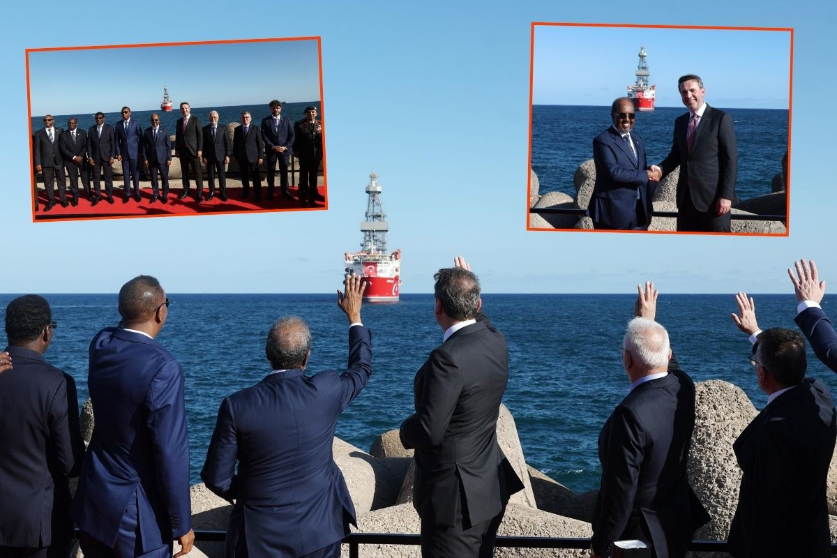 Somali açıklarında petrol ve doğal gaz arayacak olan derin deniz sondaj gemisi Çağrı Bey, Mogadişu'da coşkuyla karşılandı