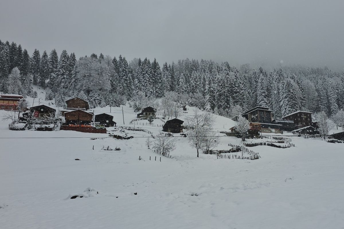 Ayder Yaylası beyaza büründü