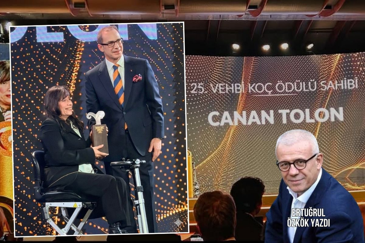 Vehbi Koç ödül töreninde Canan Tolon, iki metafor cümle ile bir salonu nasıl fethetti