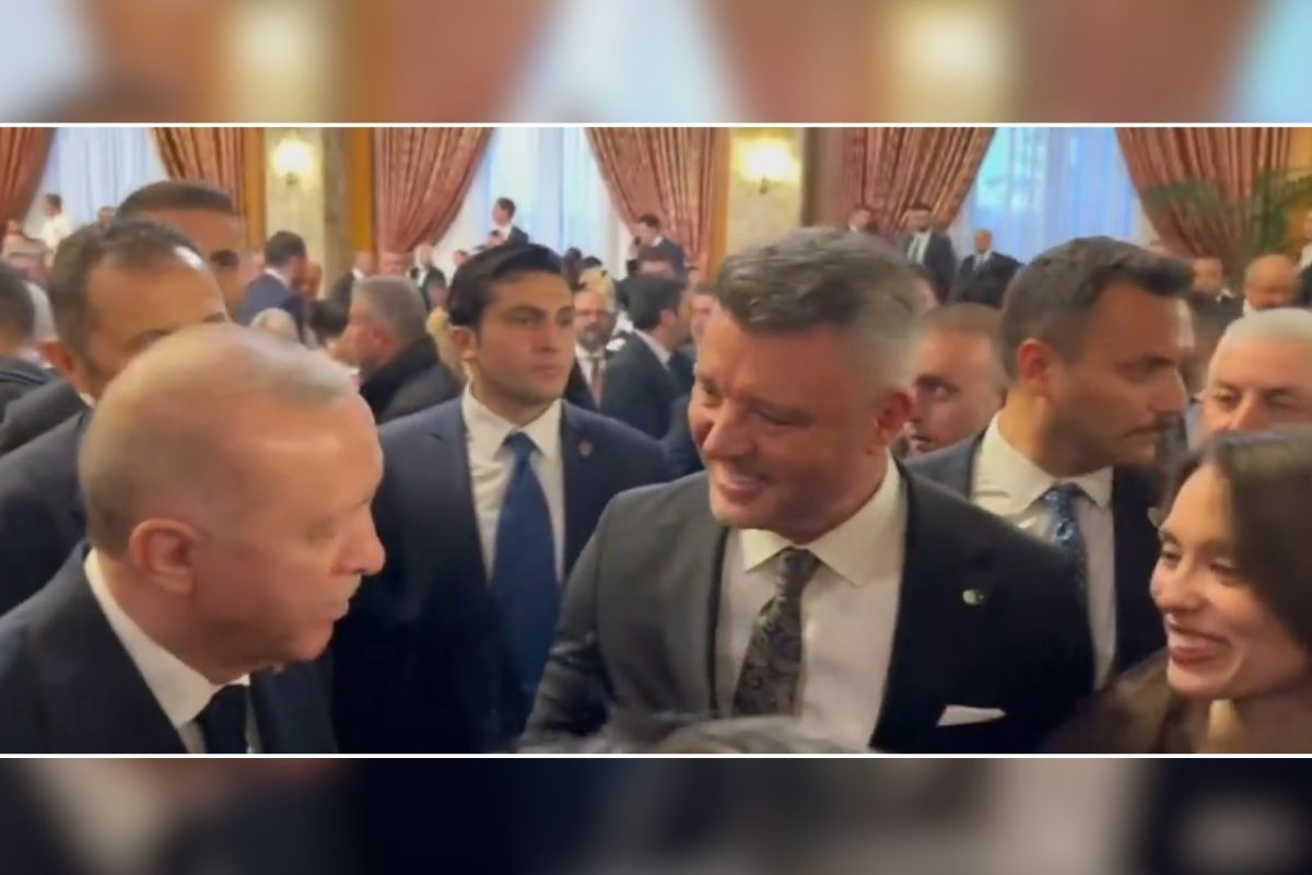 Sadettin Saran, resepsiyonda Cumhurbaşkanı Erdoğan'la sohbet etti, derbinin hakemi Yasin Kol sorusuna yanıt verdi