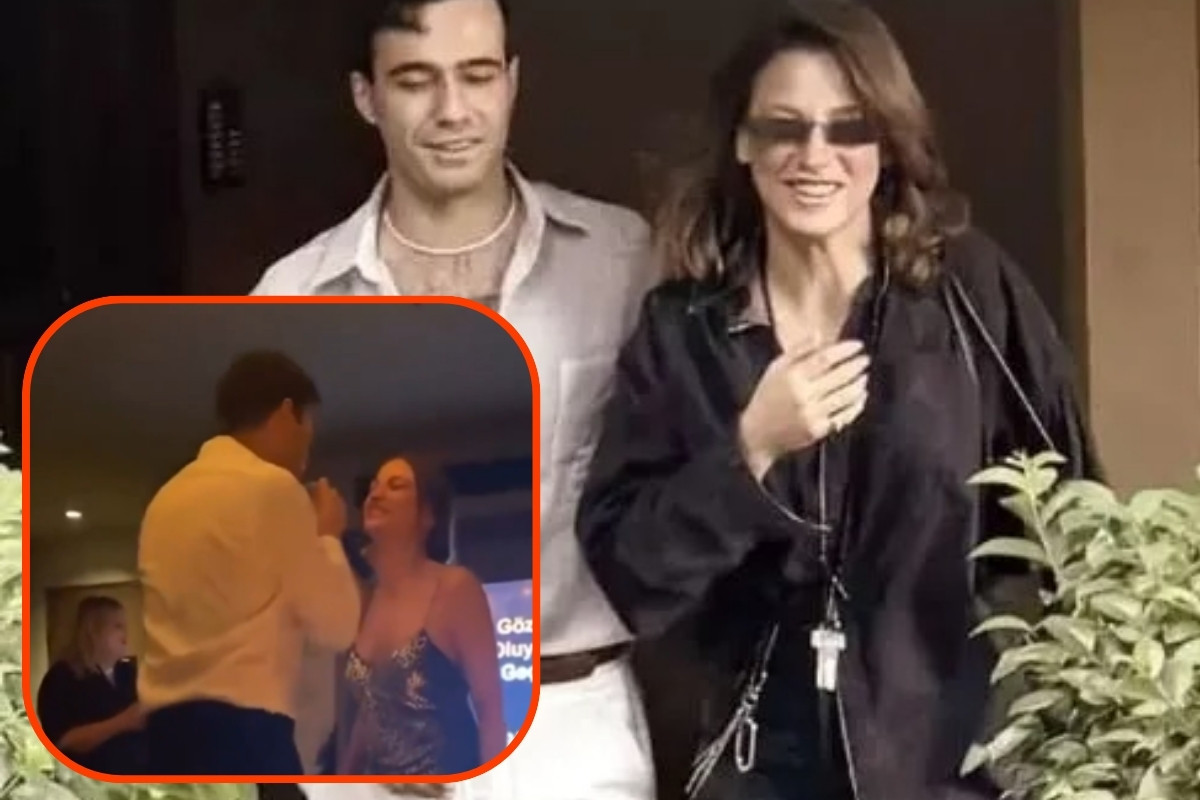 Serenay Sarıkaya ile Mert Demir, katıldıkları gecede ‘gözlerime bak’ şarkısında romantik danslarıyla dikkat çekti