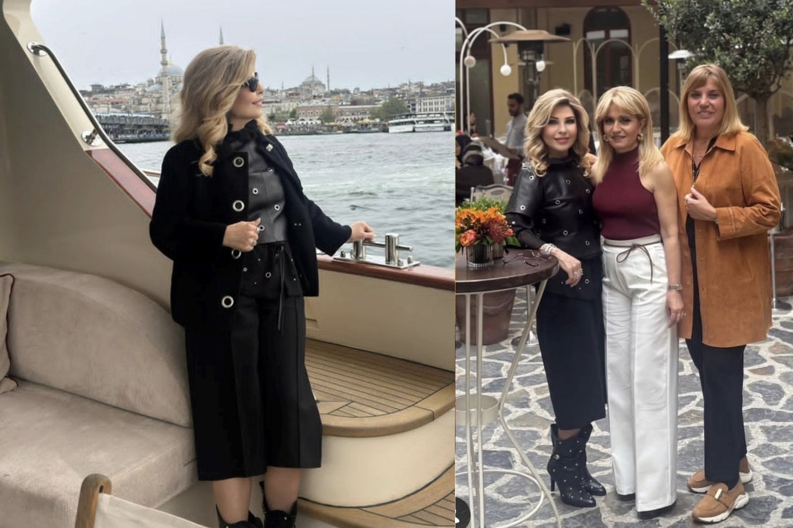 Neslihan Sabancı yalısından Beyoğlu'ndaki davete tekneyle gitti