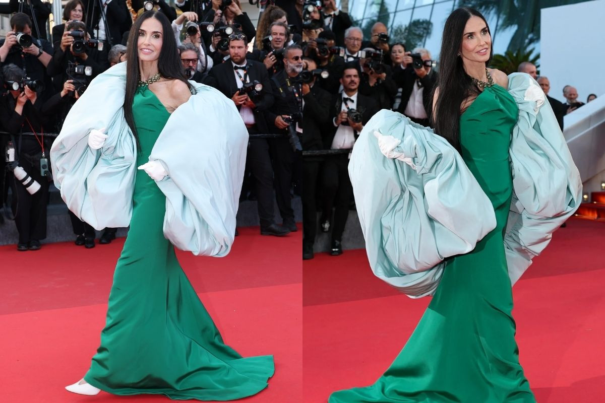 Demi Moore, Cannes'ı Pierpaolo Piccioli'nin Balenciaga tasarımıyla tamamladı