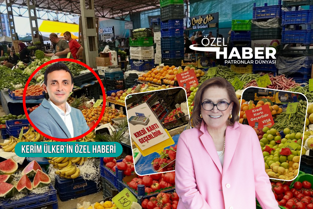Günün fotoğrafı, Güler Sabancı’nın Ayvalık pazarından çektiği POS Cihazlı çilek tezgahındaki görüntüydü
