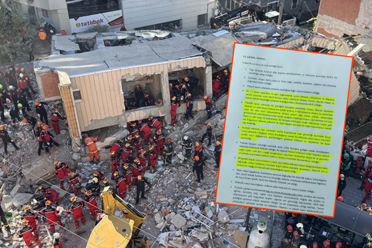 Bilirkişi raporuna göre, Gebze’de 4 kişinin öldüğü bina zemin koşulları, yeraltı su hareketleri ve bölgenin jeolojik yapısı nedeniyle çökmüş