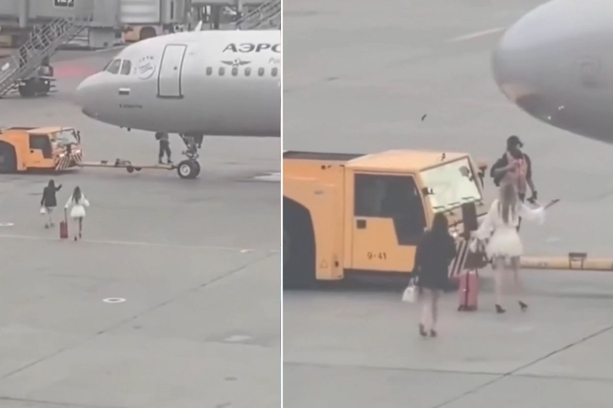 Moskova'da uçağı kaçıran iki yolcu, aprona çıkarak uçağı durdurmaya çalıştı