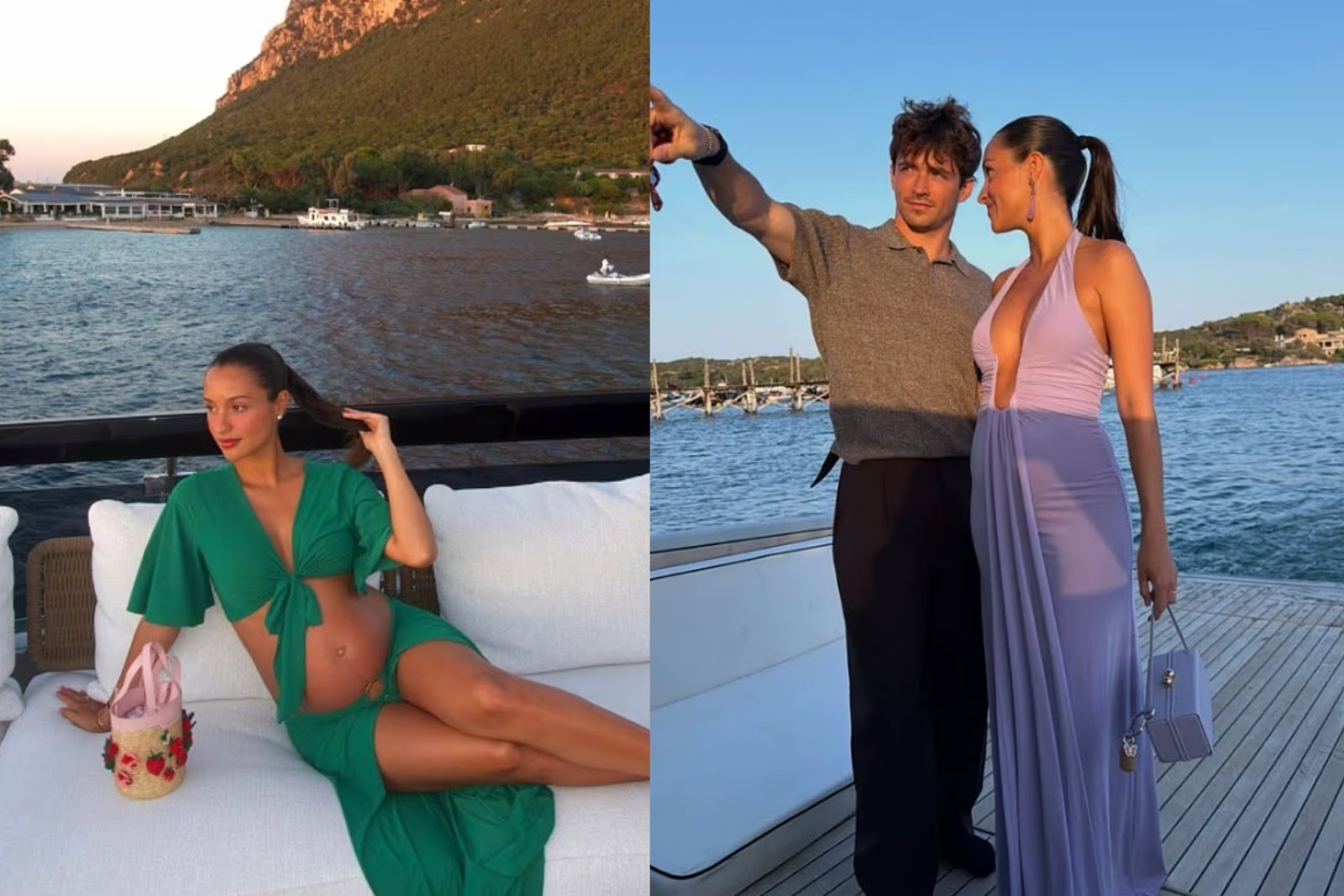 Formula yıldızı Charles Leclerc'in eşi Alexandra Leclerc'inden yatta hamilelik pozu